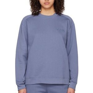 GANNI Logo Drop Shoulder Sweatshirt - Gray Blue in excellent condition size XL